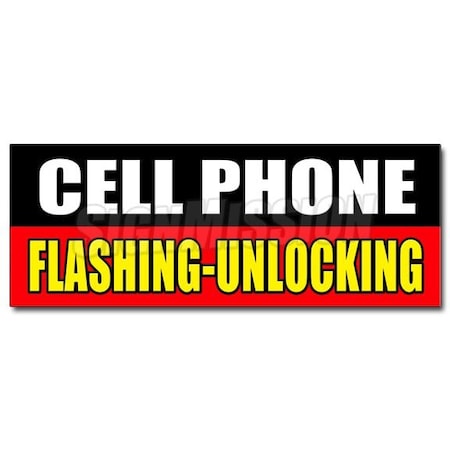 Signmission CELL PHONE FLASHING UNLOCKING DECAL sticker full partial operating, D-24 Cell Phone Flashing Unlock D-24 Cell Phone Flashing Unlock